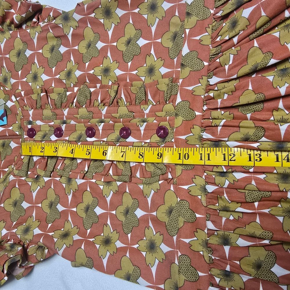 Matilda Jane Women's Floral Dress Size Medium Rust, Olive, cream - Picture 10 of 16